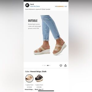 Sorel Women's Beige and Cream Slide Sandals - Joanie III Slide Sandals - Sample